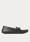 Polo Ralph Lauren Anders Leather Driver In Black