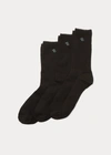 Ralph Lauren Ribbed Trouser Sock 3-pack In Charcoal