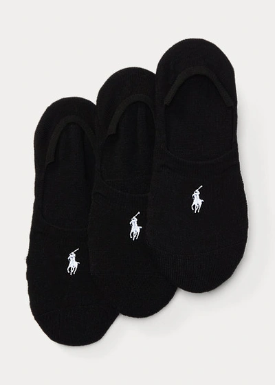 Ralph Lauren Sneaker Liner Sock 3-pack In Black,white