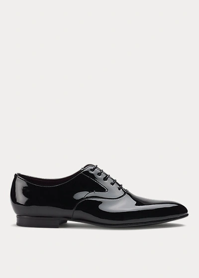 Polo Ralph Lauren Paget Patent Leather Shoe In Black