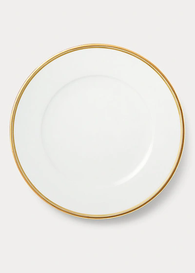 Ralph Lauren Wilshire Dinner Plate In Gold/white