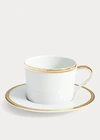 Ralph Lauren Wilshire Cup & Saucer In Silver/white