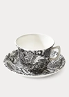 Ralph Lauren Faded Peony Teacup & Saucer In Black