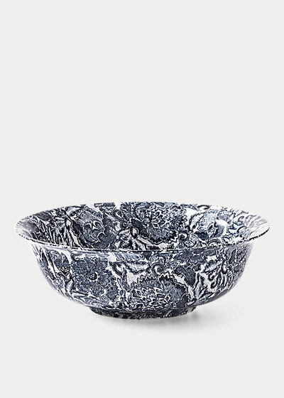 Ralph Lauren Faded Peony Fruit Bowl In Indigo