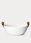 Ralph Lauren Wyatt Porcelain & Leather Salad Bowl In Saddle Multi