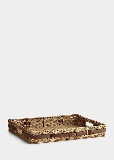 Ralph Lauren Bailey Wicker Tray In Brown