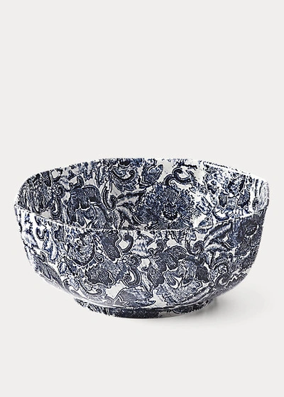 Ralph Lauren Faded Peony Octagonal Bowl In Indigo