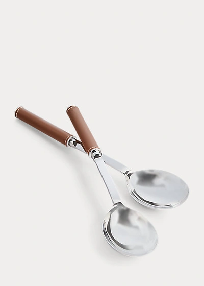 Polo Ralph Lauren Set Of Two Wyatt Salad Servers Set In Silver
