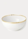 Ralph Lauren Wilshire Serving Bowl In Gold/white