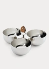 Ralph Lauren Wyatt Triple Nut Bowl In Silver/saddle