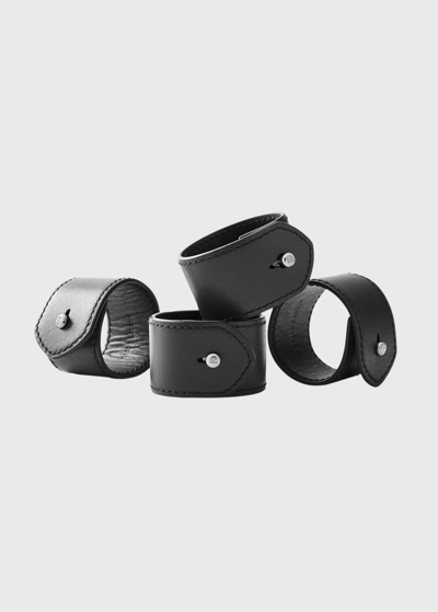 Polo Ralph Lauren Wyatt Set Of 4 Napkin Rings In Black