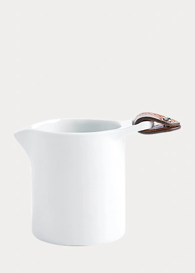 Ralph Lauren Wyatt Leather & Porcelain Creamer In White