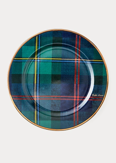 Ralph Lauren Wexford Dessert Plate Set In Green Plaid