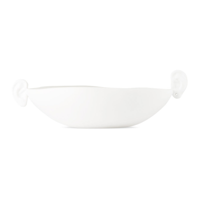 Anissa Kermiche White White Noise Small Ceramic Bowl 24cm X 35cm