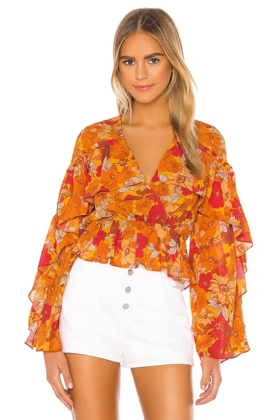 House Of Harlow 1960 X Revolve Makana Blouse In 70s Floral Multi