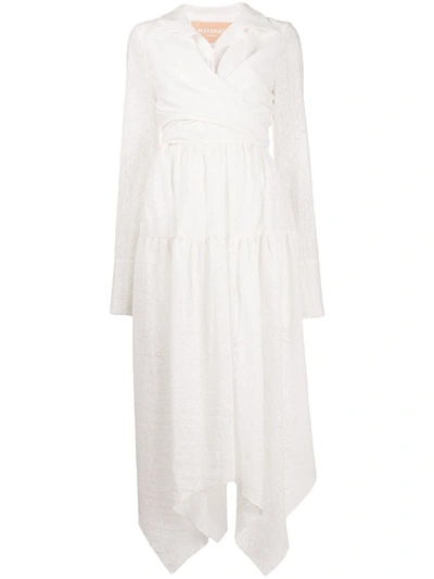 Materiel Asymmetric Wrap Dress In White