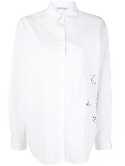 Ports 1961 Embroidered Long-sleeve Shirt In White