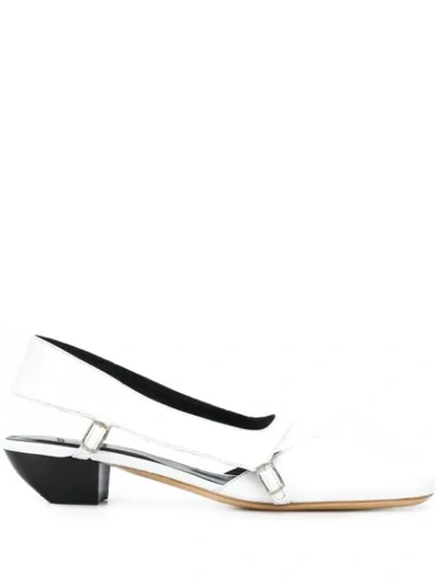 Coperni Square Toe 35mm Slingback Strap Ballerinas In White