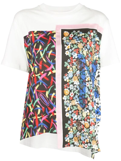 M Missoni Panelled Mixed Print T-shirt In White