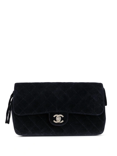 Pre-owned Chanel 1997 Cc Diamond-quilted Backpack In Purple