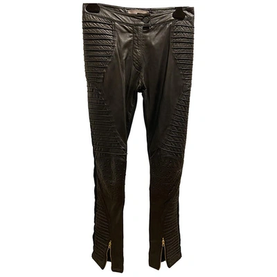 Pre-owned Preen By Thornton Bregazzi Leather Large Pants In Black