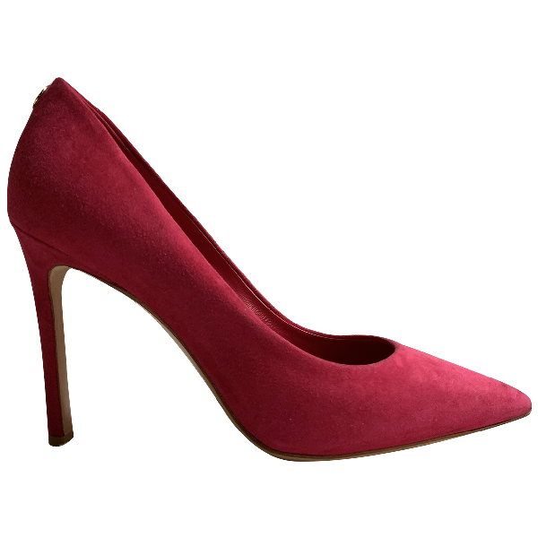 Pre-Owned Louis Vuitton Pink Suede Heels | ModeSens