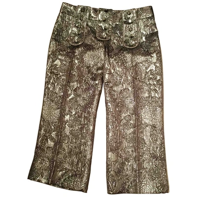 Pre-owned Dolce & Gabbana Silk Short Pants In Gold