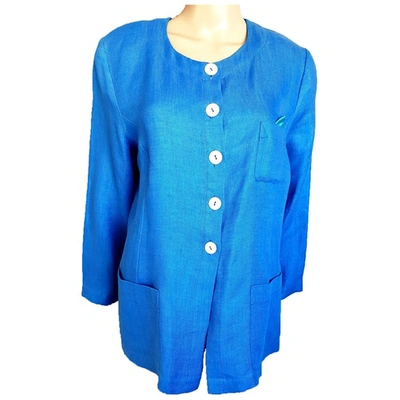 Pre-owned Saint Laurent Linen Jacket In Blue