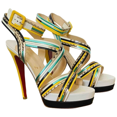 Pre-owned Christian Louboutin Leather Sandals In Yellow