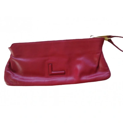 Pre-owned Lancel Leather Clutch Bag In Pink