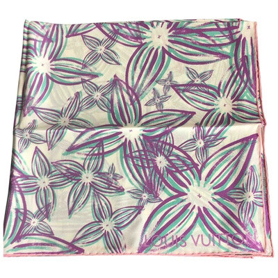Pre-owned Louis Vuitton Silk Handkerchief In Purple