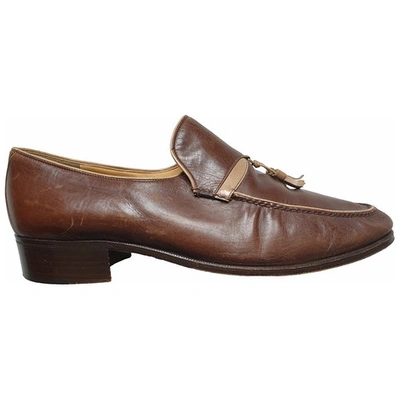 Pre-owned Lanvin Leather Flats In Brown