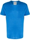 Mc2 Saint Barth Blue Linen T-shirt With Patch Pocket