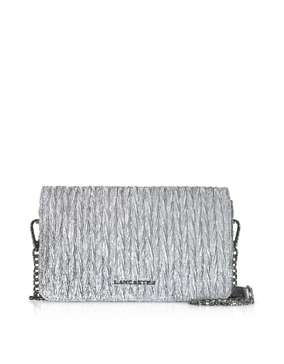 Lancaster Handbags Silver Quilted Satin Shoulder Bag In Argenté