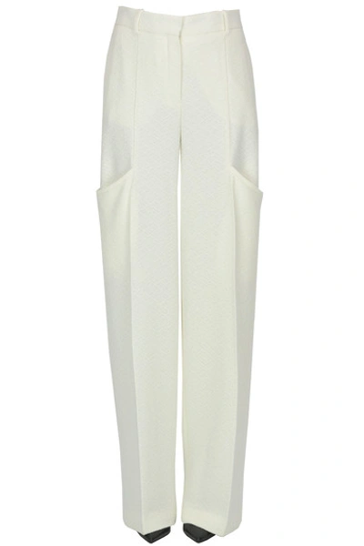 Jacquemus Textured Fabric Trousers In Ivory
