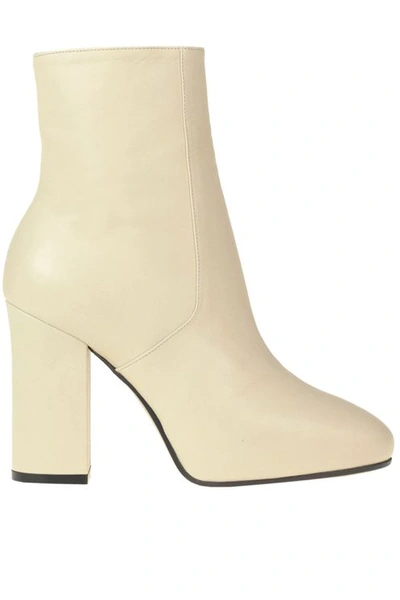 Dries Van Noten Leather Ankle Boots In White