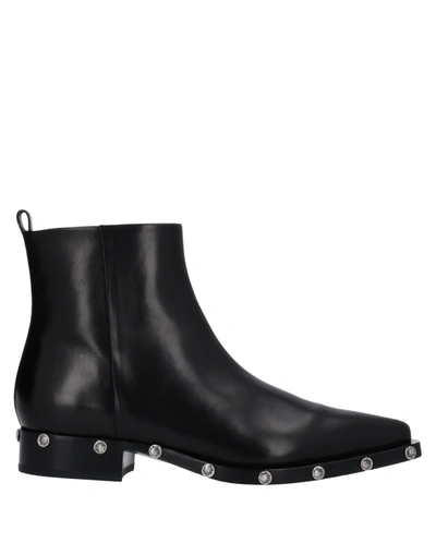 Sartore Studded Leather Ankle Boots In Black