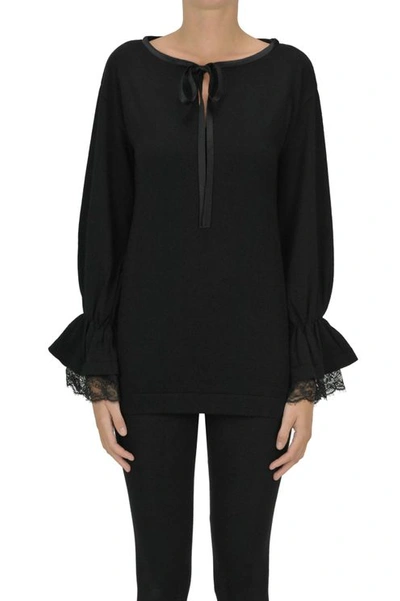 Alberta Ferretti Wool Pullover In Black