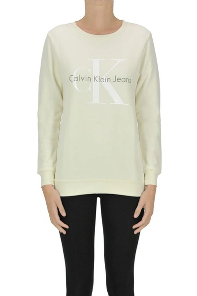 Calvin Klein Jeans Est.1978 Designer Logo Sweatshirt In White