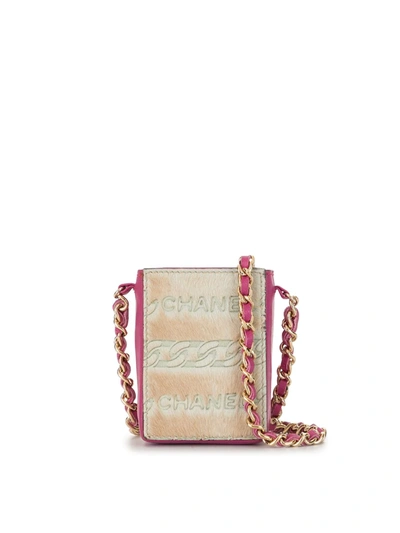 Pre-owned Chanel 2001 Chain-motif Mini Bag In Pink