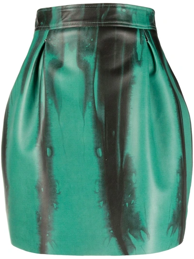 Versace Sculptural Mini Skirt In Green