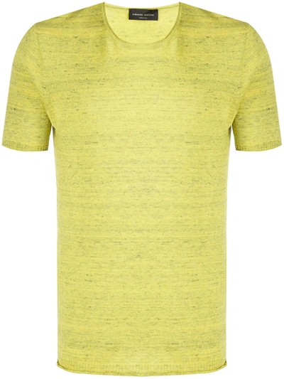 Roberto Collina Slub Knit T-shirt In Yellow