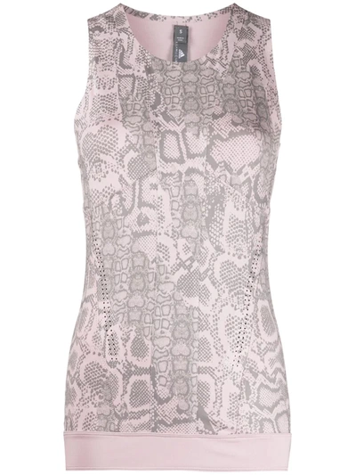 Adidas By Stella Mccartney Snake-print Stretch-technical Blend Tank Top In Pink