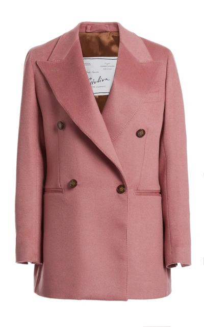 Giuliva Heritage The Stella Cashmere Double-breasted Blazer In Pink