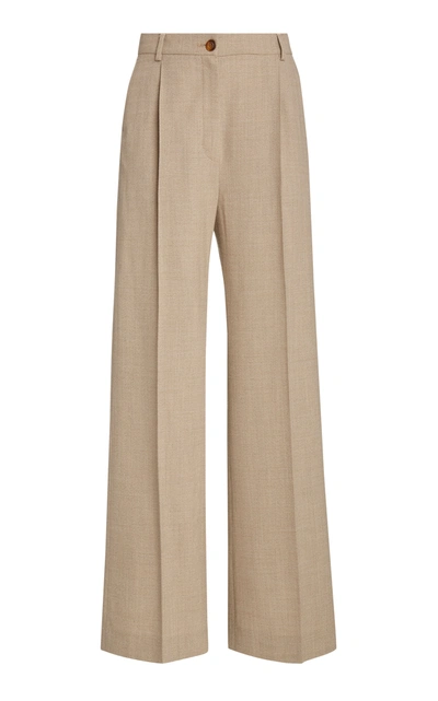 La Collection Phoebe Crepe Wool Trousers In Grey