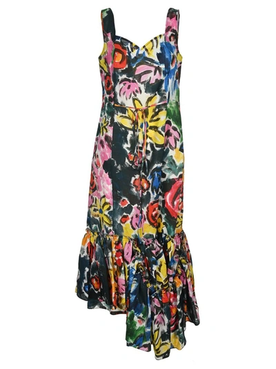 Marni Sleeveless Ruffle Skirt Dress In Lemmon Cay In Multi