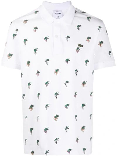 Lacoste X Jean-michel Tixier Print Polo Shirt In White