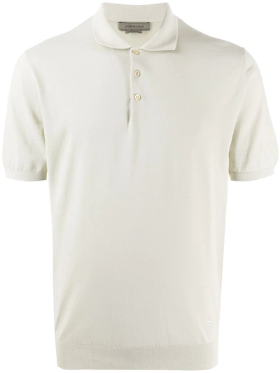 Corneliani Soft Knit Polo Shirt In Neutrals