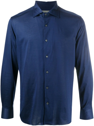Corneliani Spread Collar Shirt In Blue