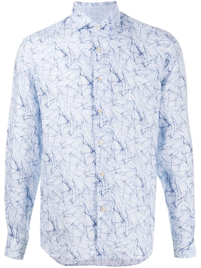 Corneliani Abstract Print Shirt In Blue